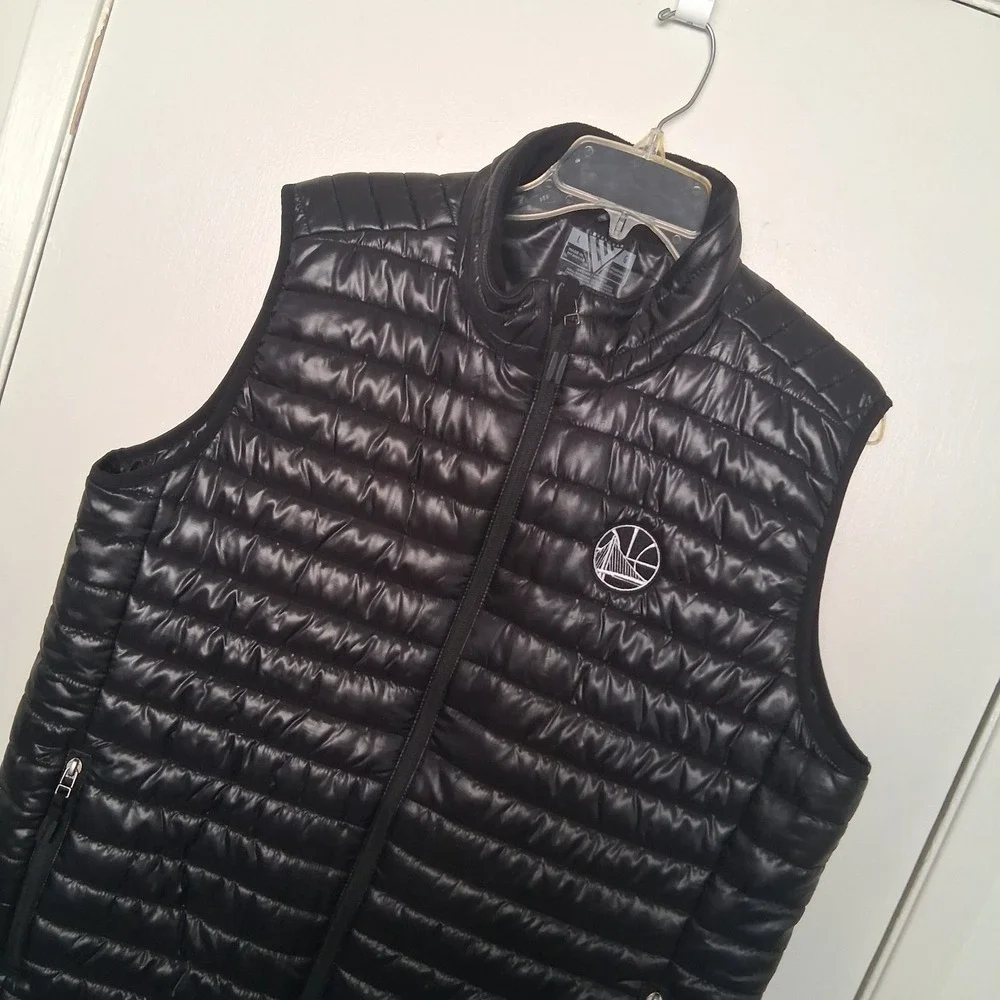 Levelwear NBA Golden State Warriors‎ Men's Large Black Puffer Packable Vest